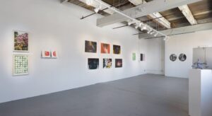 gallery installation of a group show featuring prints, photographs and paintings