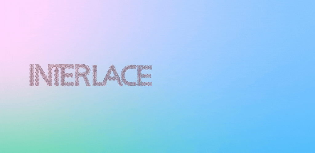 A moving image reading INTERLACE PROJECT GRANTS on a blue, pink and green background. The words disappear to show changing images that show individual figures and groups.